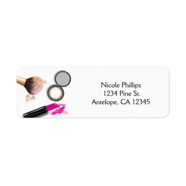 Makeup Beauty White Glam Chic Address Labels (Front)