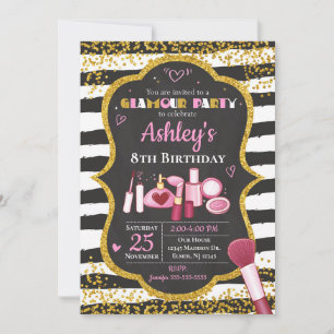 Makeup Birthday Invitation / Glamour Party