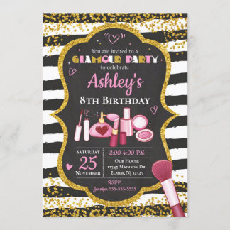 Makeup Birthday Invitation / Glamour Party