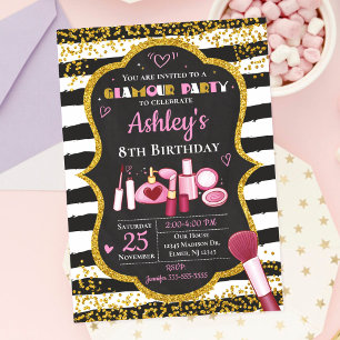 Makeup Birthday Invitation / Glamour Party