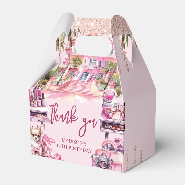 Makeup Birthday Party Personalised Favour Box (Front Side)