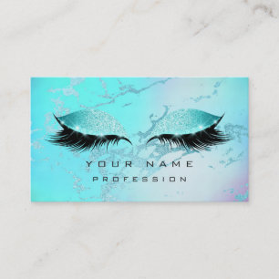 Makeup Blue Eyes Lashes Glitter Ombre Business Card