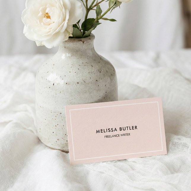Makeup Boutique QR Code Minimal Blush Pink Business Card (Creator Uploaded)