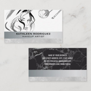 Makeup Brushed Woman Posing Business Card