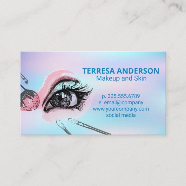 Makeup Brushes and Lashes Business Card (Front)