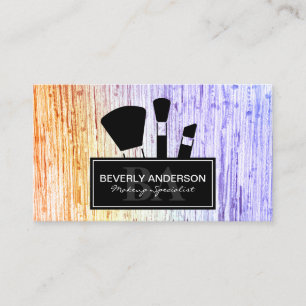Makeup Brushes Colourful Texture Background Appointment Card