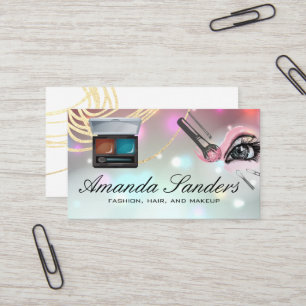 Makeup Brushes   Glow Bokeh Business Card