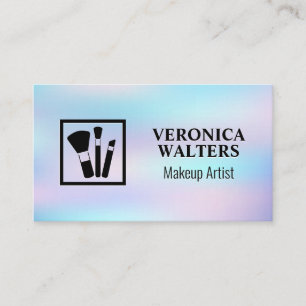 Makeup Brushes Icon   Pastel Gradient Loyalty Card