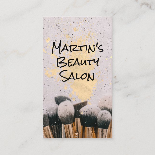 Makeup Brushes | Makeup Artist Business Card (Front)
