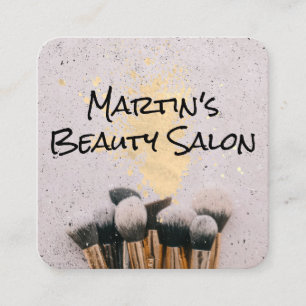 Makeup Brushes Makeup Artist Square Business Card