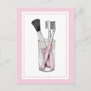 Makeup Brushes Postcard