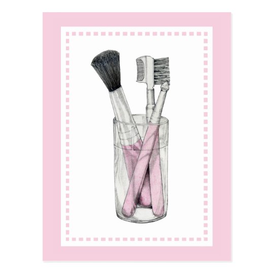 Makeup Brushes Postcard
