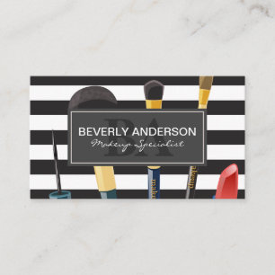 Makeup Brushes Stripes Appt Appointment Card