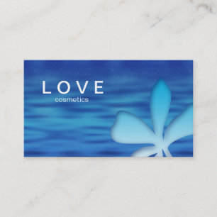 Makeup Business Card Flower Blue Cosmetics