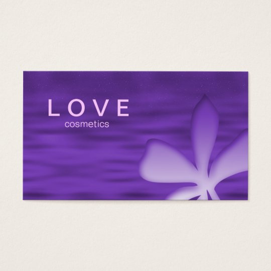 Makeup Business Card Flower Purple Cosmetics