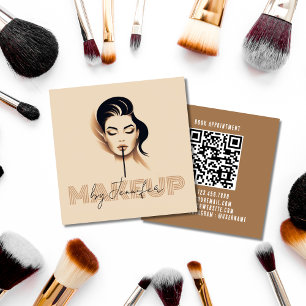 Makeup By Chic Custom Professional QR Code MUA Square Business Card