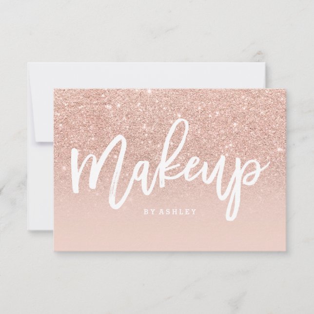 Makeup certificate typography blush rose gold (Front)