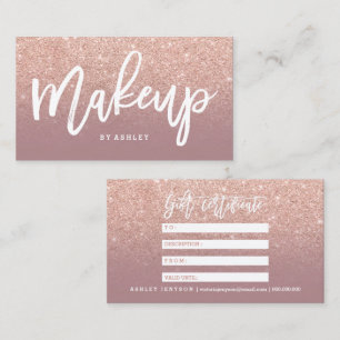 Makeup certificate typography dusty rose gold