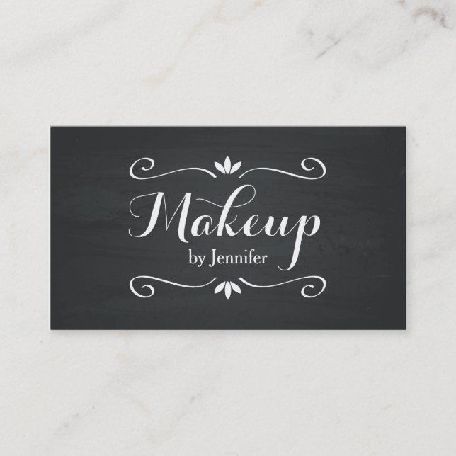Makeup Chalkboard Black Vintage Business Card (Front)