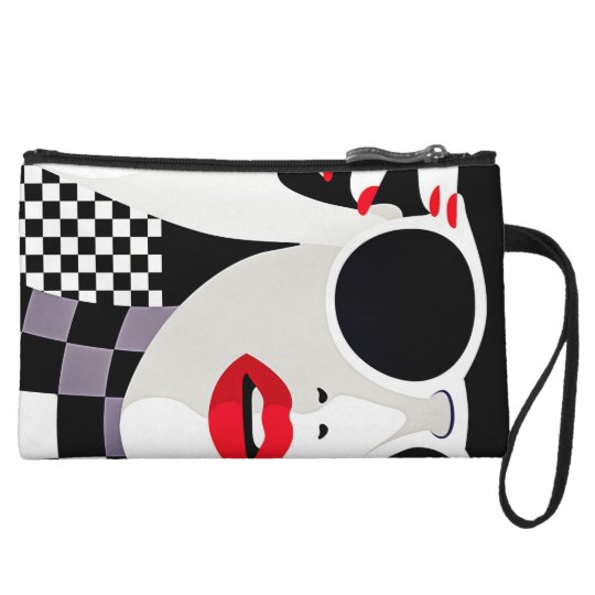 makeup chequered gilry mini clutch