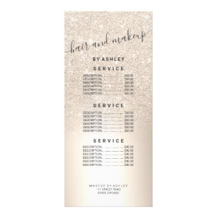 Makeup chic gold glitter ombre metallic foil price rack card