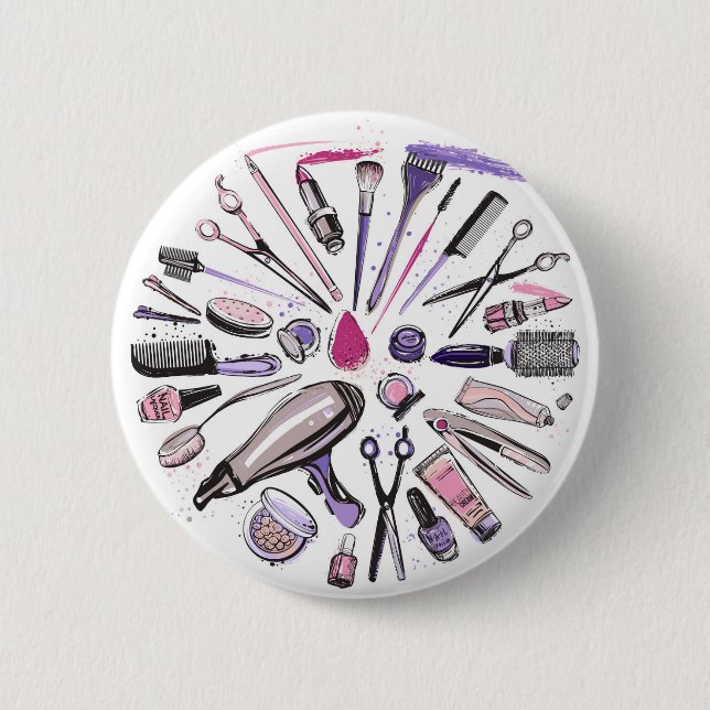 Makeup Circle Design 6 Cm Round Badge (Front)
