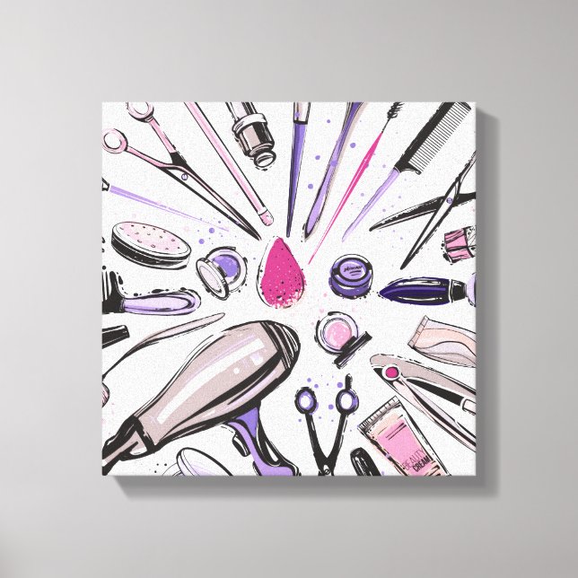 Makeup Circle Design Canvas Print (Front)