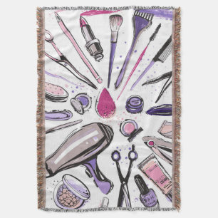 Makeup Circle Design Throw Blanket