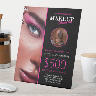 Makeup Classes Editable Pedestal Sign