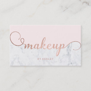 Makeup colour block rose gold typography marble business card