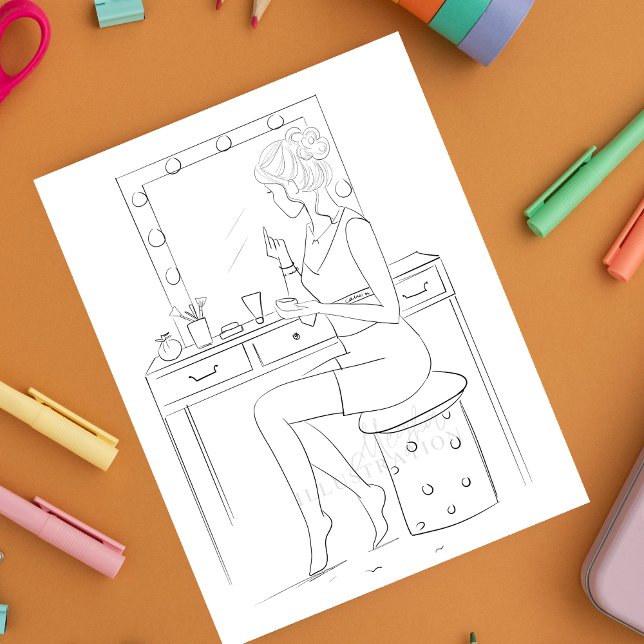 makeup, colouring page (Creator Uploaded)