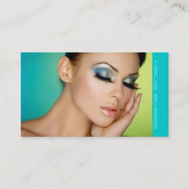Makeup Cosmetics artist half face Business Card (Front)