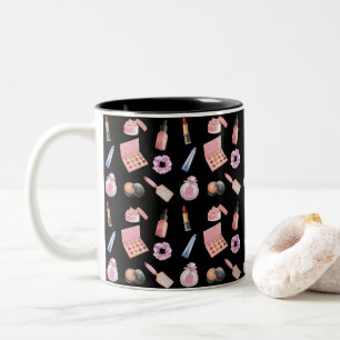 Makeup Cosmetics Beauty Pattern Cosmetology Coffee Two-Tone Coffee Mug