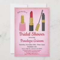 Makeup Cosmetics Bridal Shower Invitation Beauty