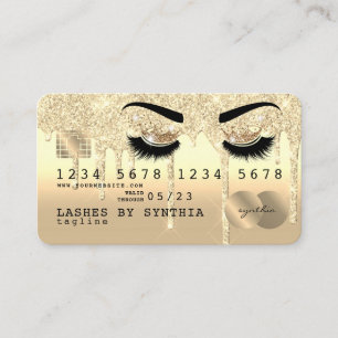 Makeup Credit Card lash queen dripping gold