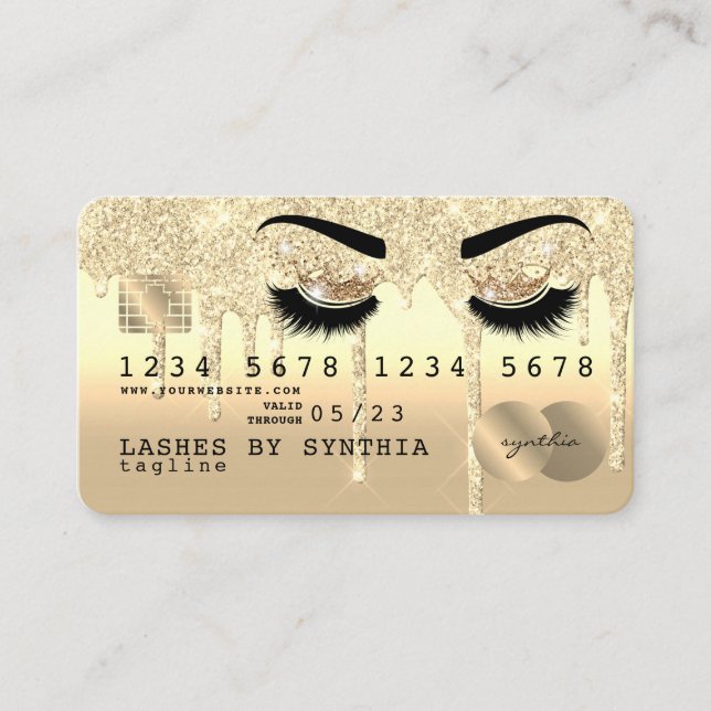 Makeup Credit Card lash queen dripping gold (Front)