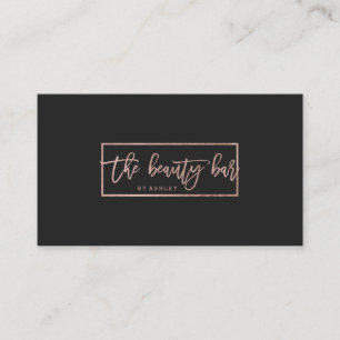 Makeup custom typography simple faux rose gold business card