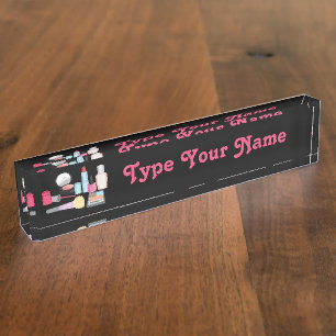 Makeup Design Customisable Name Plate