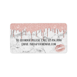 Makeup Distributor Reorder Rose Gold Drips Marble Label