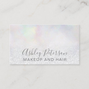 Makeup elegant typography glitter pearl nacre business card