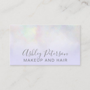 Makeup elegant typography lavender pearl nacre business card