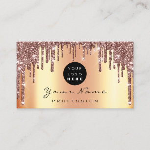 Makeup Event Planner Custom Logo Rose Copper Business Card