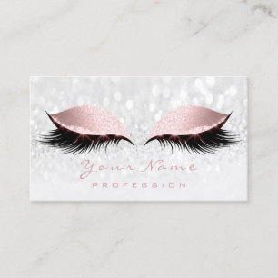 Makeup Eye Lash Glitter Pink Grey Appointment Card