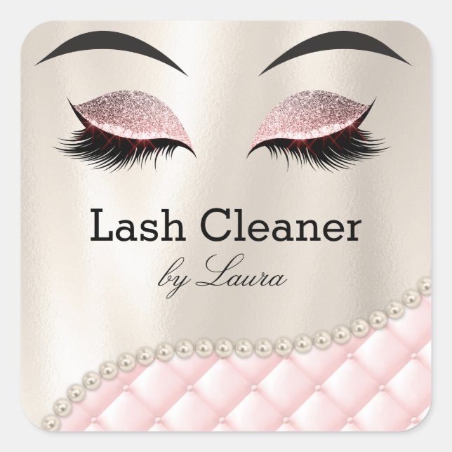 Makeup Eye Lash Lashes Cleaner Eyebrow Tufted Square Sticker (Front)