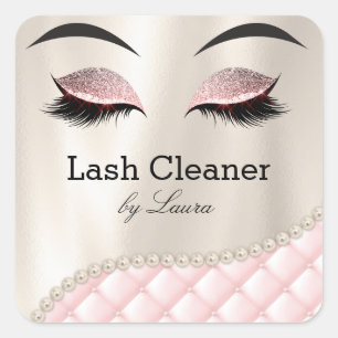 Makeup Eye Lash Lashes Cleaner Eyebrow Tufted Square Sticker