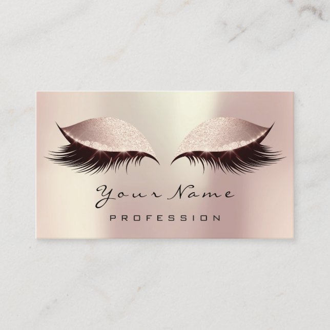 Makeup Eye Lashes Pink Blush Rose Appointment Card (Front)