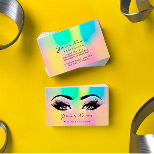 Makeup Eyebrow Eyelashes Glitter Bright Holographi Business Card