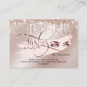 Makeup Eyebrow Eyes Lash Gold Drips Aftercare card