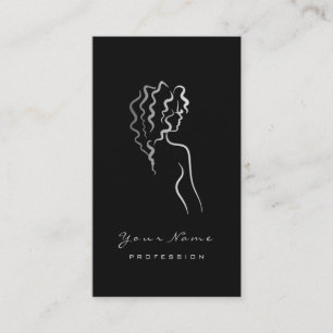 Makeup Eyebrow Eyes Lashes Black Logo Grey Glam Business Card