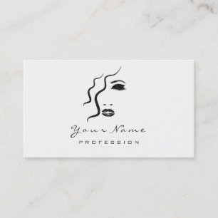 Makeup Eyebrow Eyes Lashes Glitter Hair Logo White Business Card